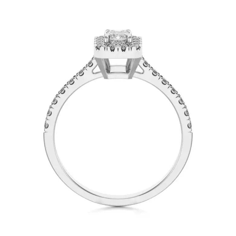 Pierścionek z prostokątnym diamentem